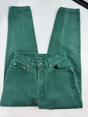 Levis 501 Vintage Jeans Button Fly Tapered Leg Green Denim High Waist Size 26